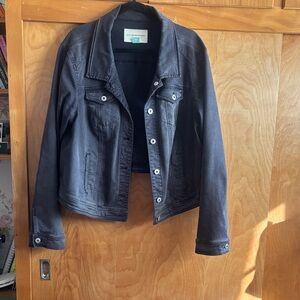 Anthro Pilcro Black Cropped Denim Jacket 2X